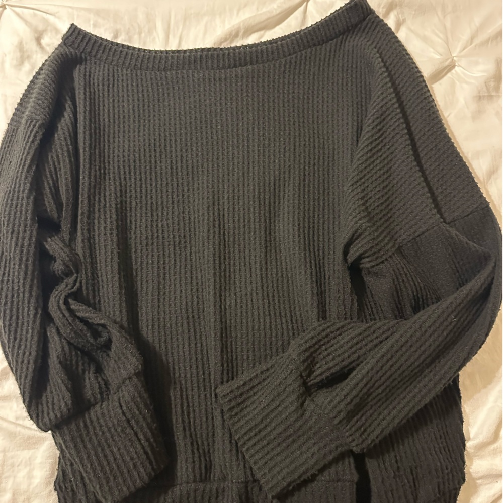 Pink Lily Black Cowl Neck Sweater
